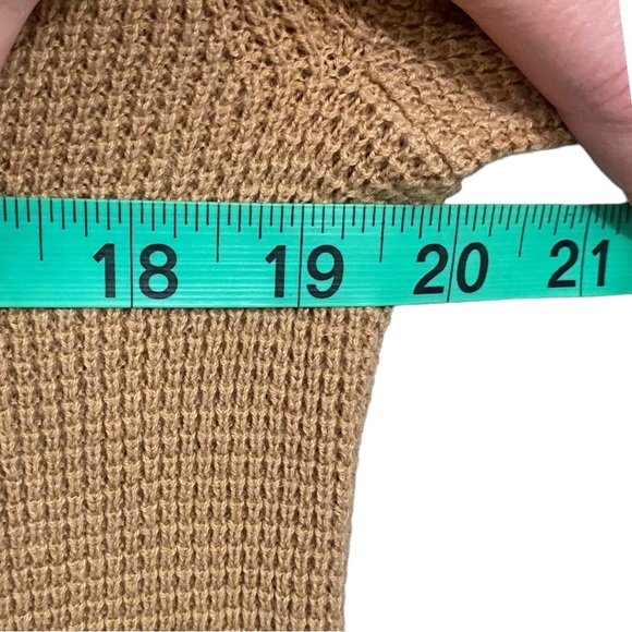 Lauren Ralph Lauren Long Sleeve Waffle Knit Hoodie Women's Size Medium Tan Camel - Picture 7 of 10